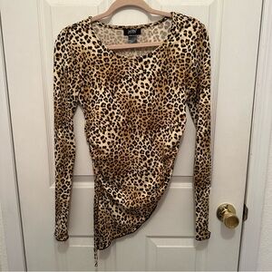 Leopard Print Long Sleeve Top